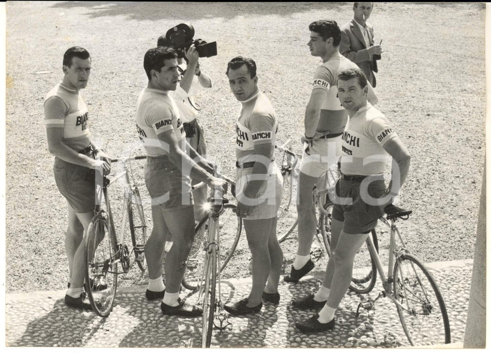 1956 DALMINE CICLISMO Squadra BIANCHI in allenamento per i mondiali - Foto