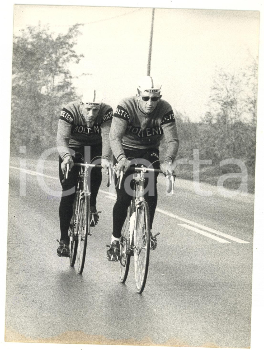 1964 BERGAMO CICLISMO - Gianni MOTTA Giacomo FORNONI in allenamento *Foto 13x18