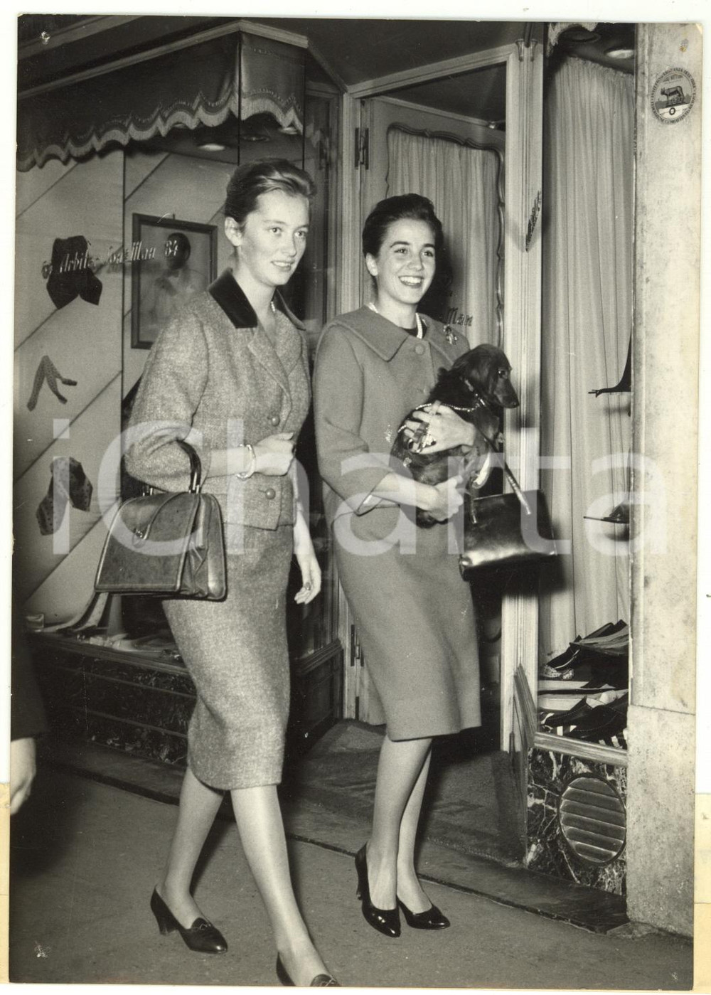 1959 ROMA La principessa Paola di LIEGI a passeggio con un'amica *Foto 13x18 cm