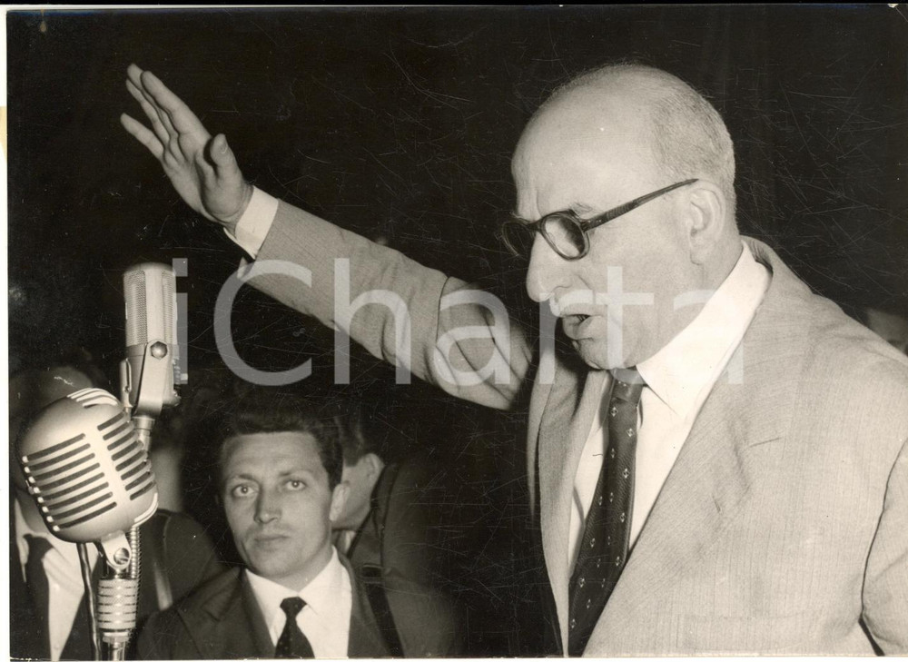 1956 ROMA Piazza del Popolo - Umberto TUPINI chiude la campagna elettorale