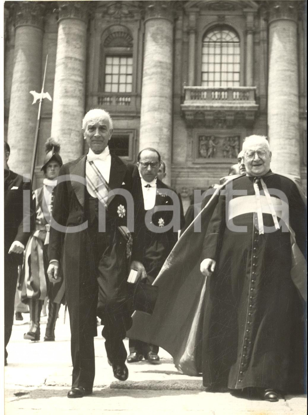 1959 ROMA Antonio SEGNI in visita dal Papa per anniversario Patti Lateranensi