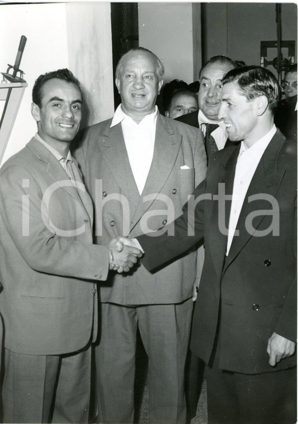1954 MILANO BOXE Pesi Mosca - Nazzareno GIANNELLI stringe la mano a Terry ALLEN