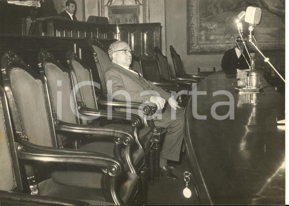 1958 PALERMO Silvio MILAZZO tra i banchi del nuovo governo regionale *Foto 18x13