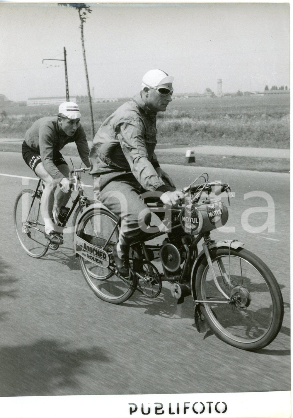 1956 Area di MILANO CICLISMO - Allenamento Jacques ANQUETIL per record dell'ora