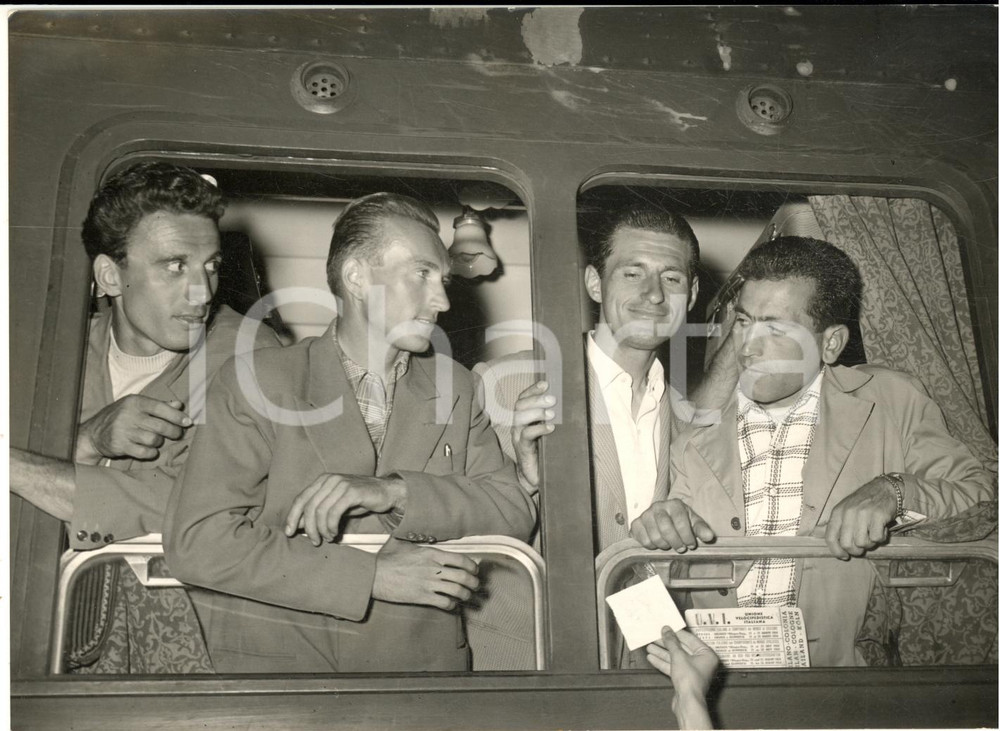 1954 MILANO Partenza Pasquale FORNARA Agostino COLETTO Giuseppe BURATTI