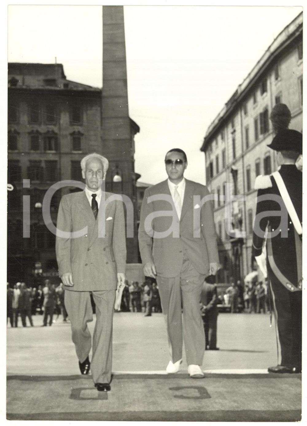 1953 ROMA Piazza Montecitorio - Augusto DE MARSANICH Arturo MICHELINI *Foto