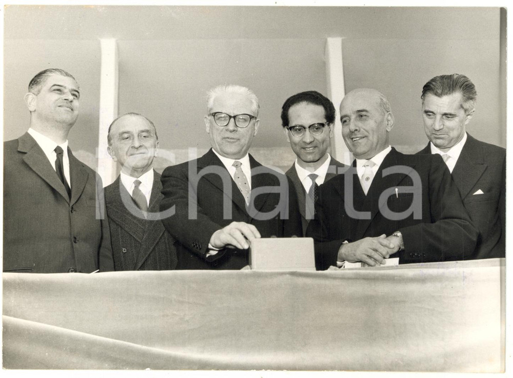 1959 ISPRA CCR - Cesare MERZAGORA Giovanni GRONCHI Emilio COLOMBO in visita