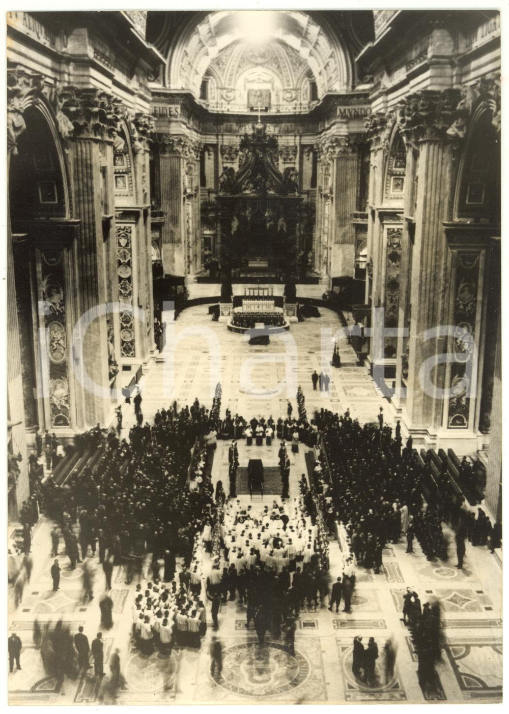 1958 ROMA Basilica di San Pietro - Funerali di papa Pio XII *Foto 13x18 cm
