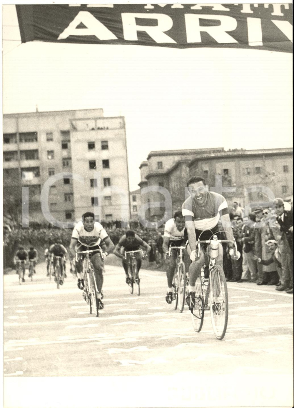 1957 NAPOLI CICLISMO Giro della Campania - Giorgio ALBANI vincitore al traguardo