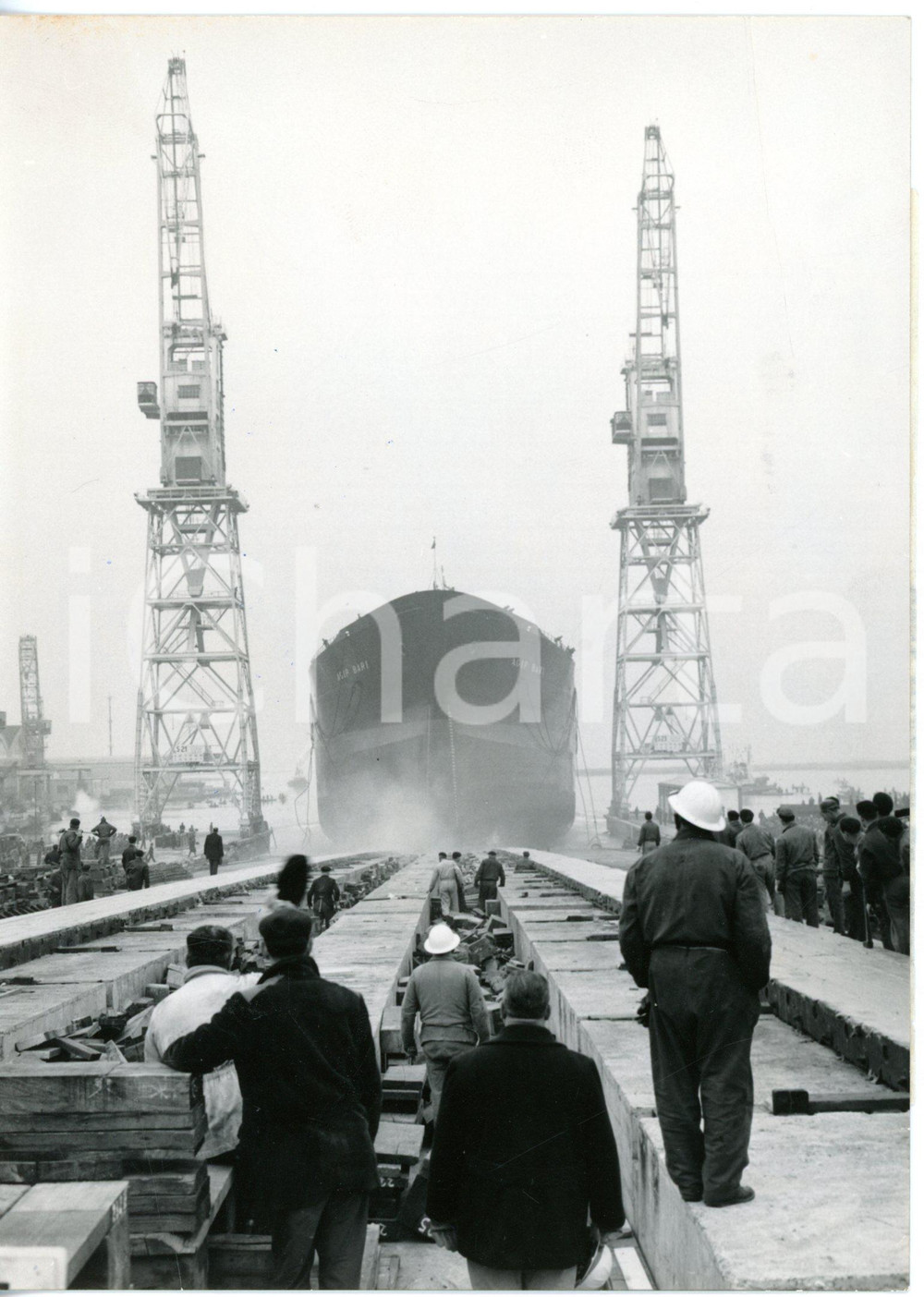 1960 MONFALCONE - Cerimonia di varo della turbocisterna AGIP - BARI *Foto13x18