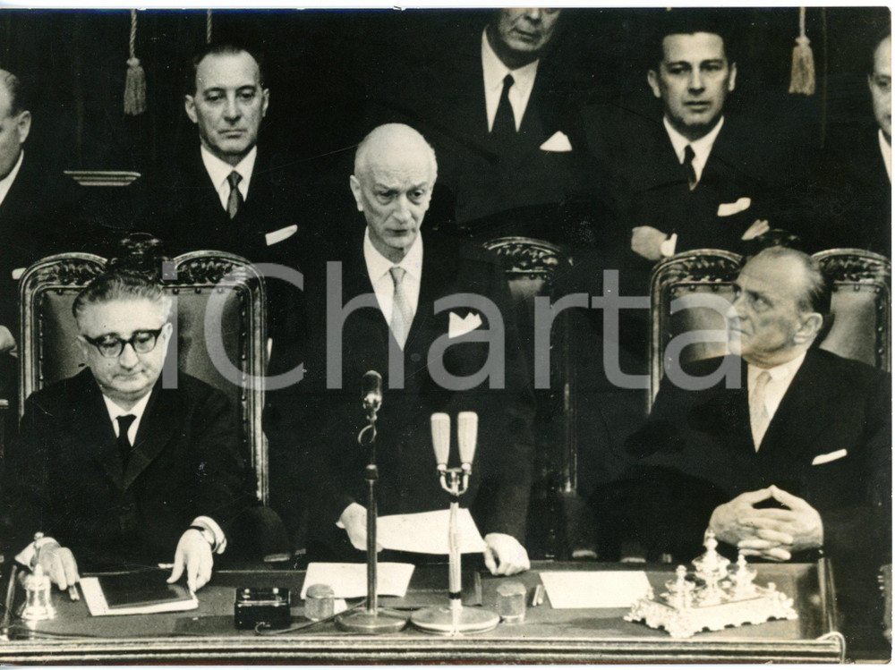 1962 ROMA - Primo discorso del neo presidente della Repubblica Antonio SEGNI