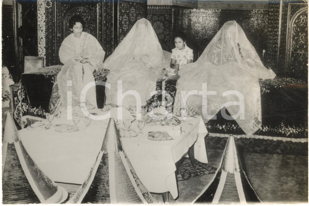 1961 RABAT (MAROCCO) Nozze principesse Malika - Fatima - Aicha *Photo 18x12