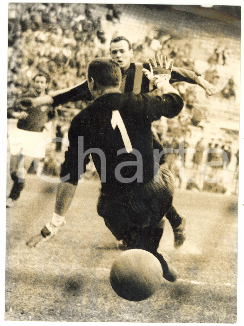 1959 MILANO CALCIO SERIE A Inter-Triestina 1-0 - Goal di Bengt LINDSKOG *Foto