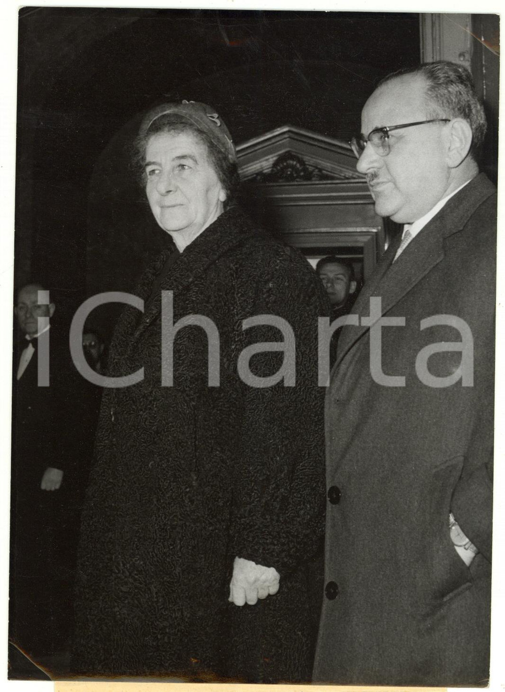 1959 PARIS Hôtel de Matignon - Arrival of Golda MEIR and Jacob TSUR *Photo 13x18