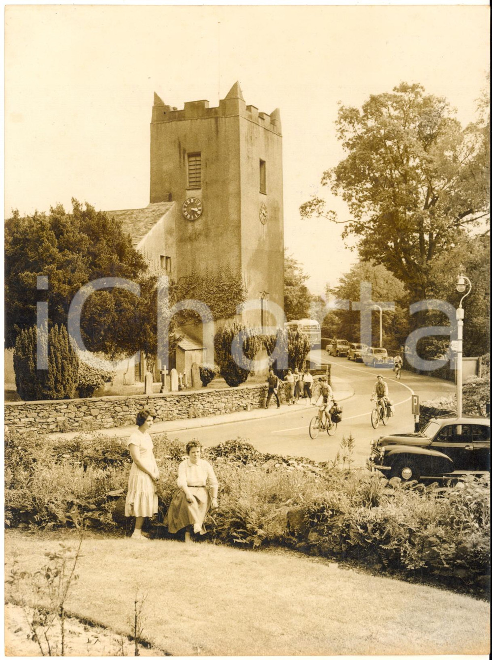 1957 GRASMERE (UK) View with the ancient church of St. Oswald - Photo 15x20 cm