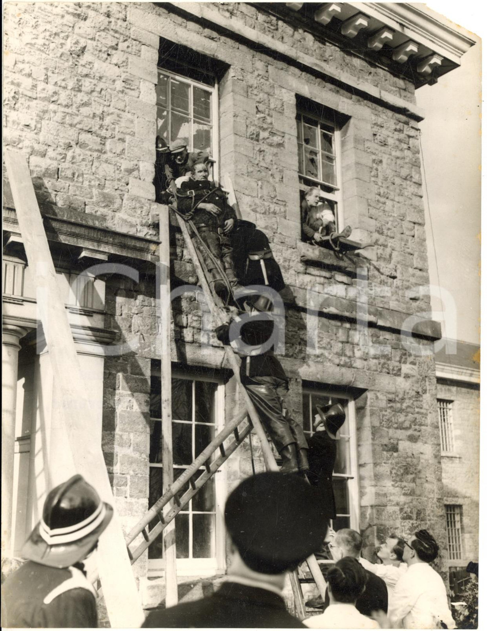 1954 MAIDSTONE Firemen rescued in disaster at Oakwood Mental Hospital *Photo