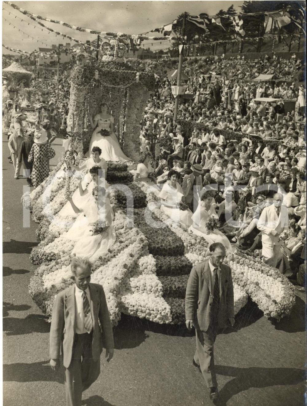 1953 ST. HELIER / JERSEY The Coronation bloomed at the Battle of Flowers *Photo