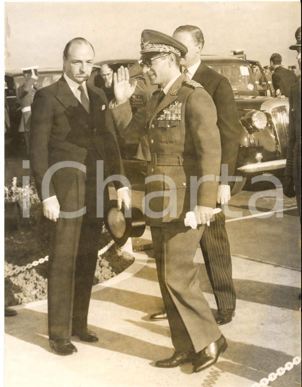 1959 NORTHOLT Partenza Shah Mohammad Reza Pahlavi - John PROFUMO *Foto 15x20