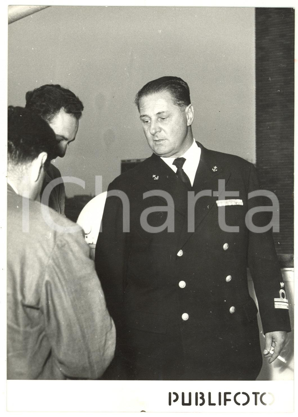 1956 NAPOLI Arrivo della motonave ASIA - Sbarco del comandante *Foto 13x18 cm