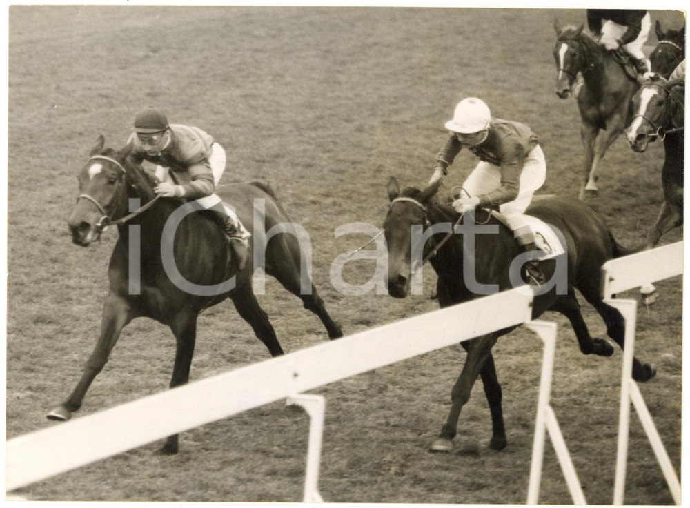 1958 EPSOM Jean MASSARD winning on Aly Khan's horse PRINCESS LORA - Photo
