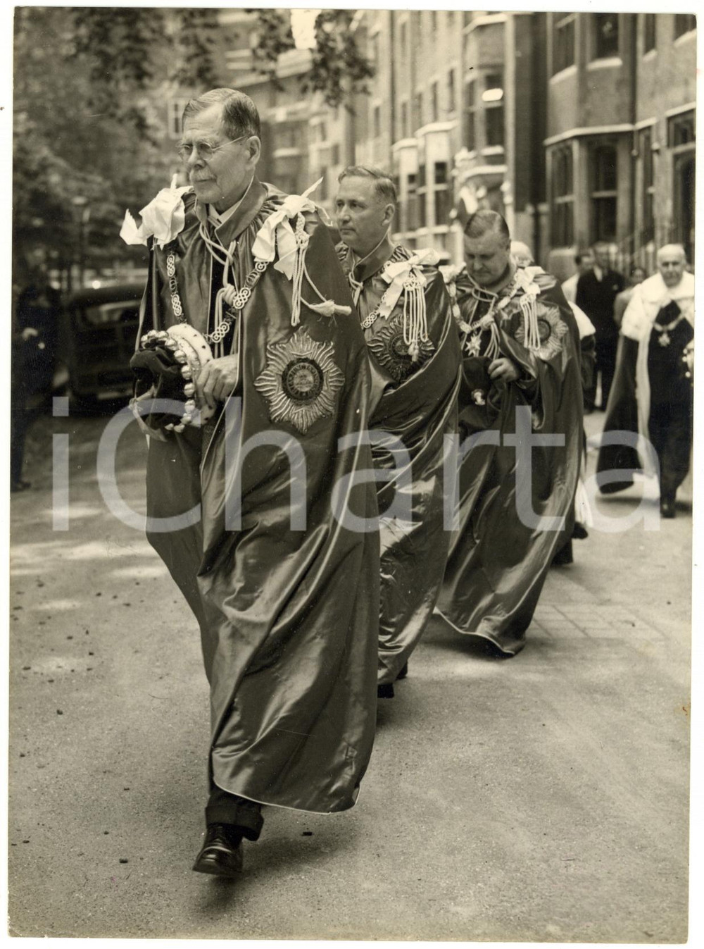 1953 LONDON Coronation rehearsal - RAF Marshal Hugh TRENCHARD heading procession