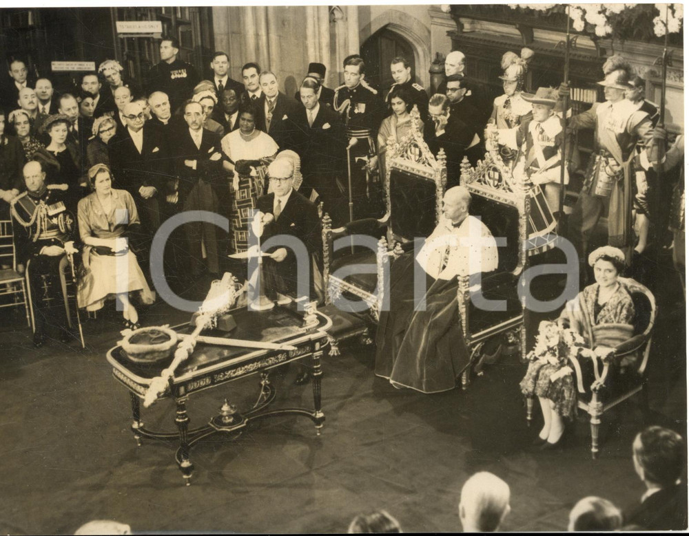 1958 LONDON Giovanni GRONCHI risponde al benvenuto di sir Denis TRUSCOTT