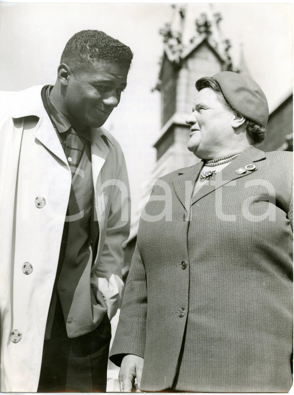 1958 LONDON House of Parliament - Floyd PATTERSON and Bessie BRADDOCK - Photo