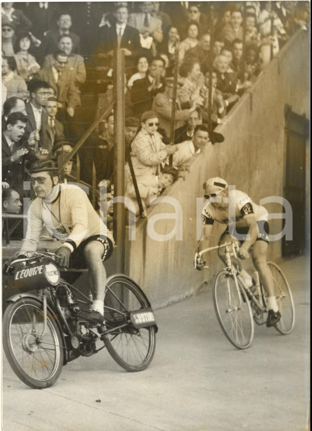 1960 CYCLISME BORDEAUX-PARIS Marcel JANSSENS arrive en vainqueur *Photo 13x18