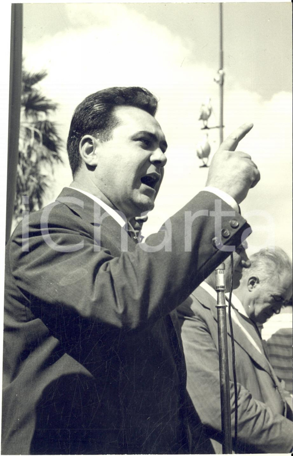 1955 ca PALERMO On. Angelo NICOSIA deputato MSI durante un comizio *Foto 12x18
