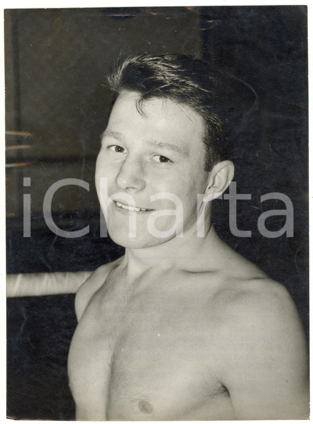 1955 LONDON BOXE Portrait of Terry BROWN amateur featherweight champion
