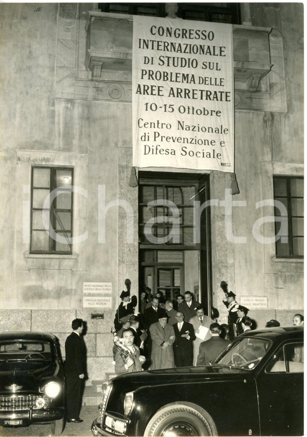 1954 MILANO Museo della Scienza - Ingresso del Convegno sulle aree arretrate