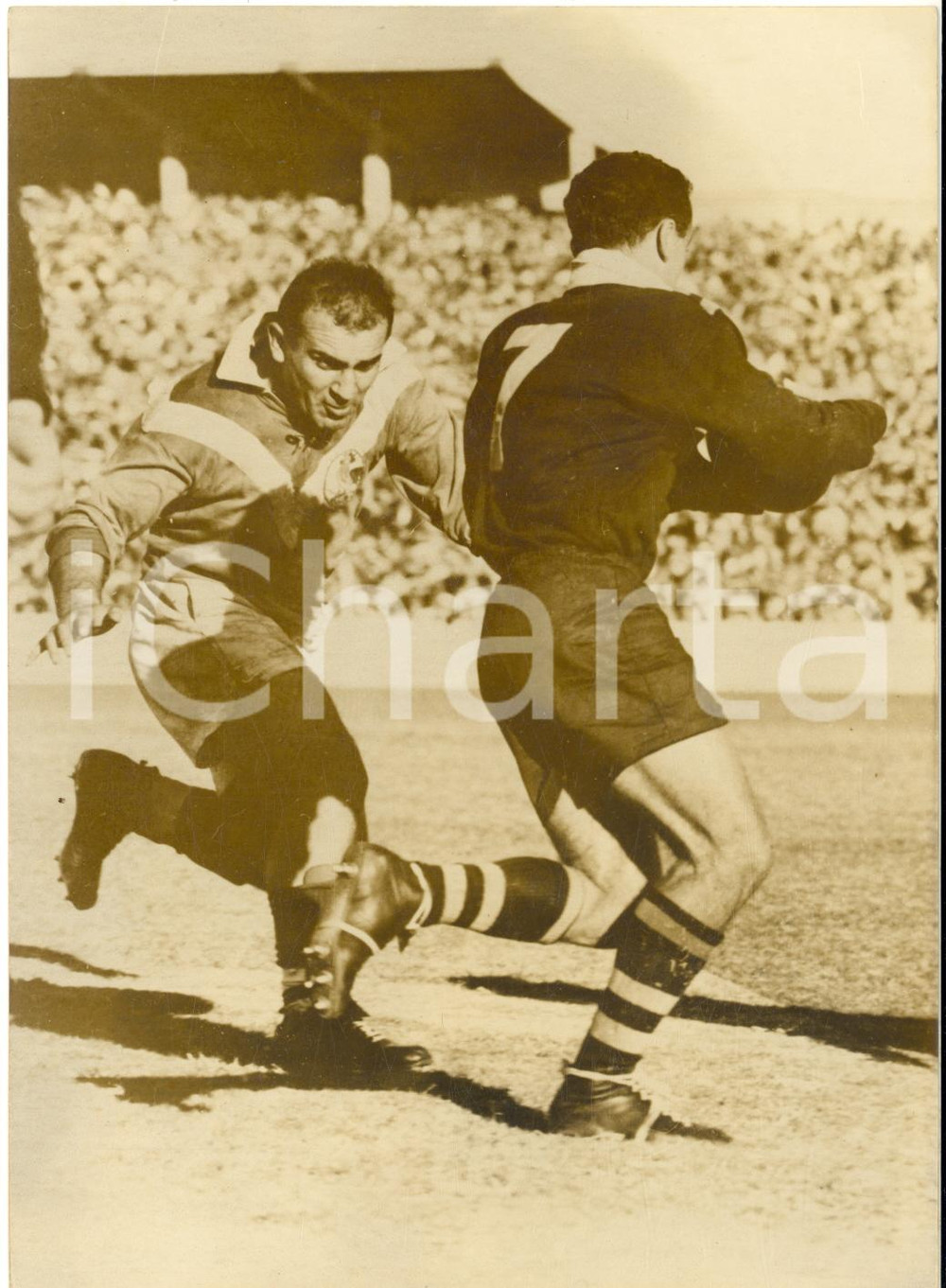 1960 SYDNEY Rugby à 13 - FRANCE vs AUSTRALIE - Action de Marcel BESCOS *Photo