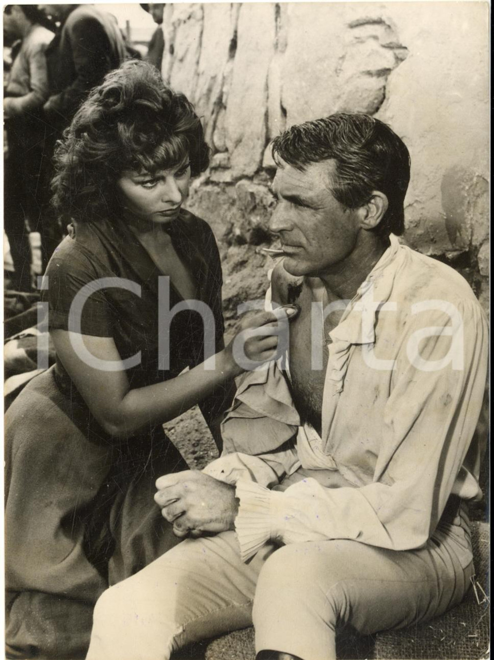 1956 CINEMA Sophia LOREN e Cary GRANT in "Orgoglio e passione" - Foto 13x18 cm