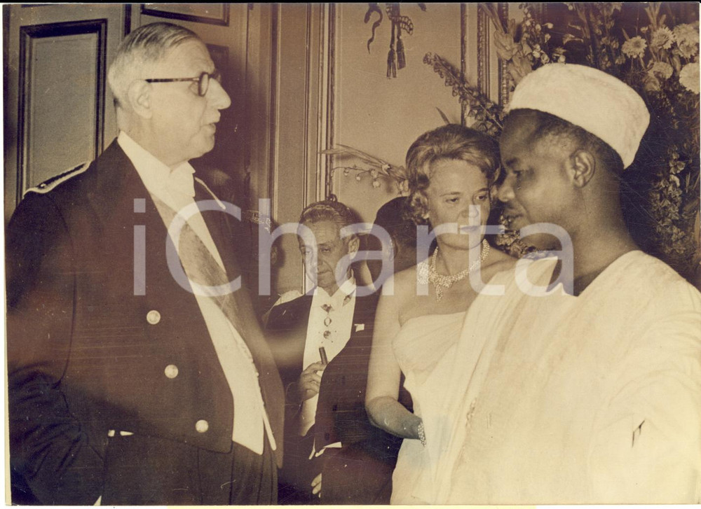 1960 PARIS Charles DE GAULLE alla cena di gala per Ahmadou AHIDJO *Foto 18x13