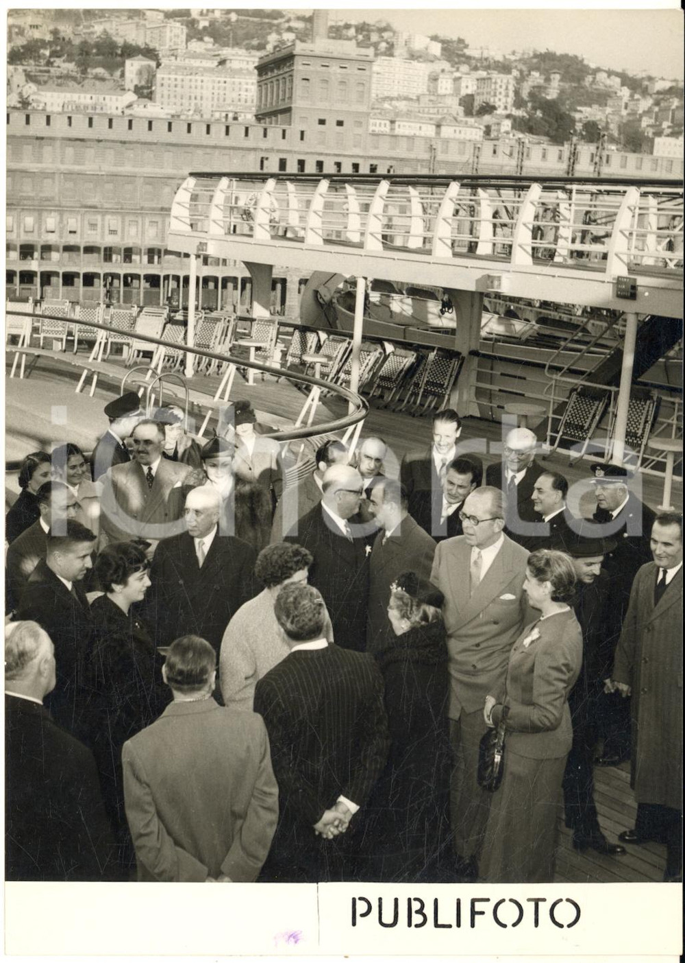 1953 GENOVA Porto - Visita di Alexandros PAPAGOS - Autorità - Foto 13x18