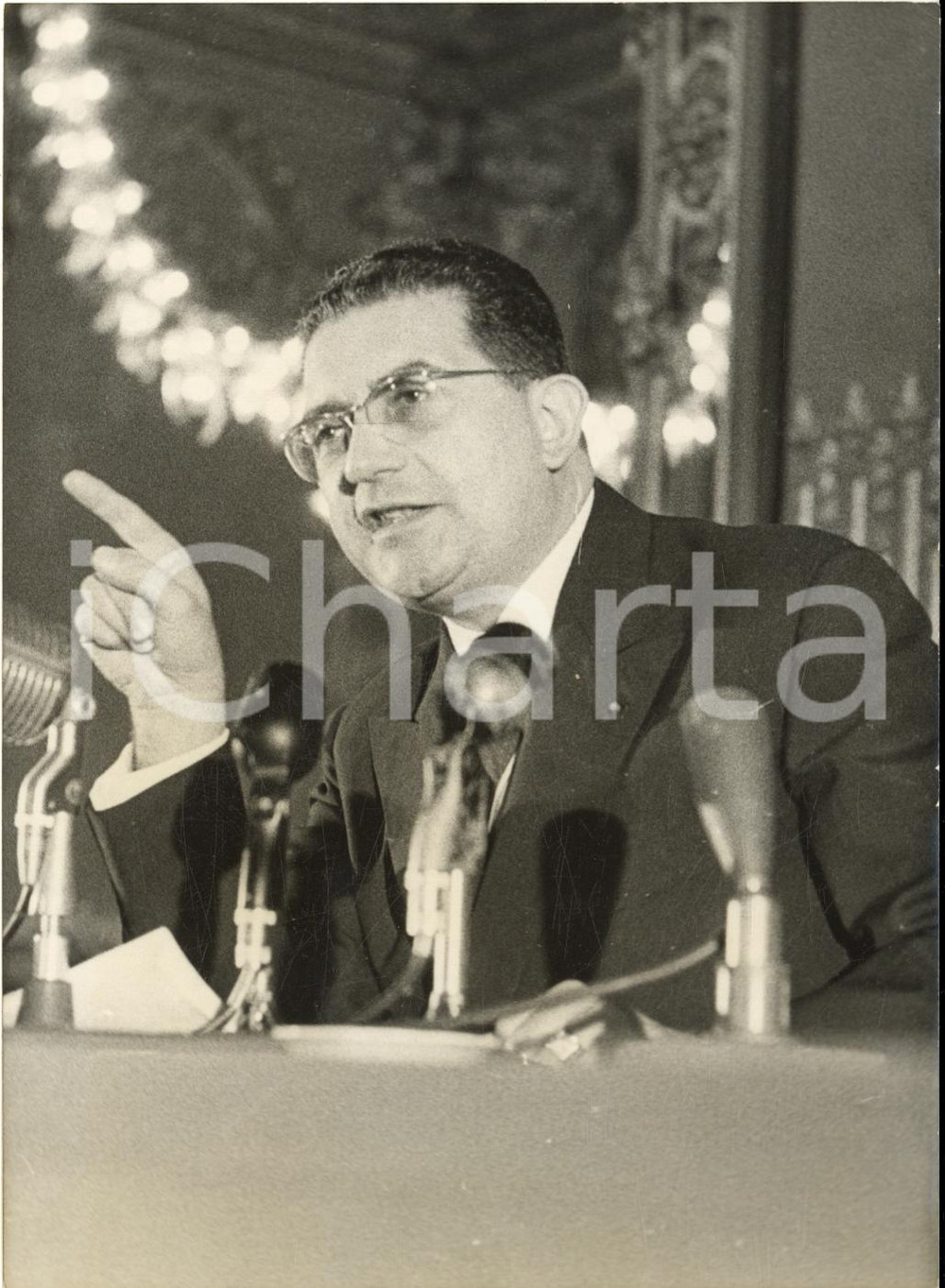 1960 PARIS Palais d'Orsay - Jacques SOUSTELLE in conferenza stampa - Foto 13x18