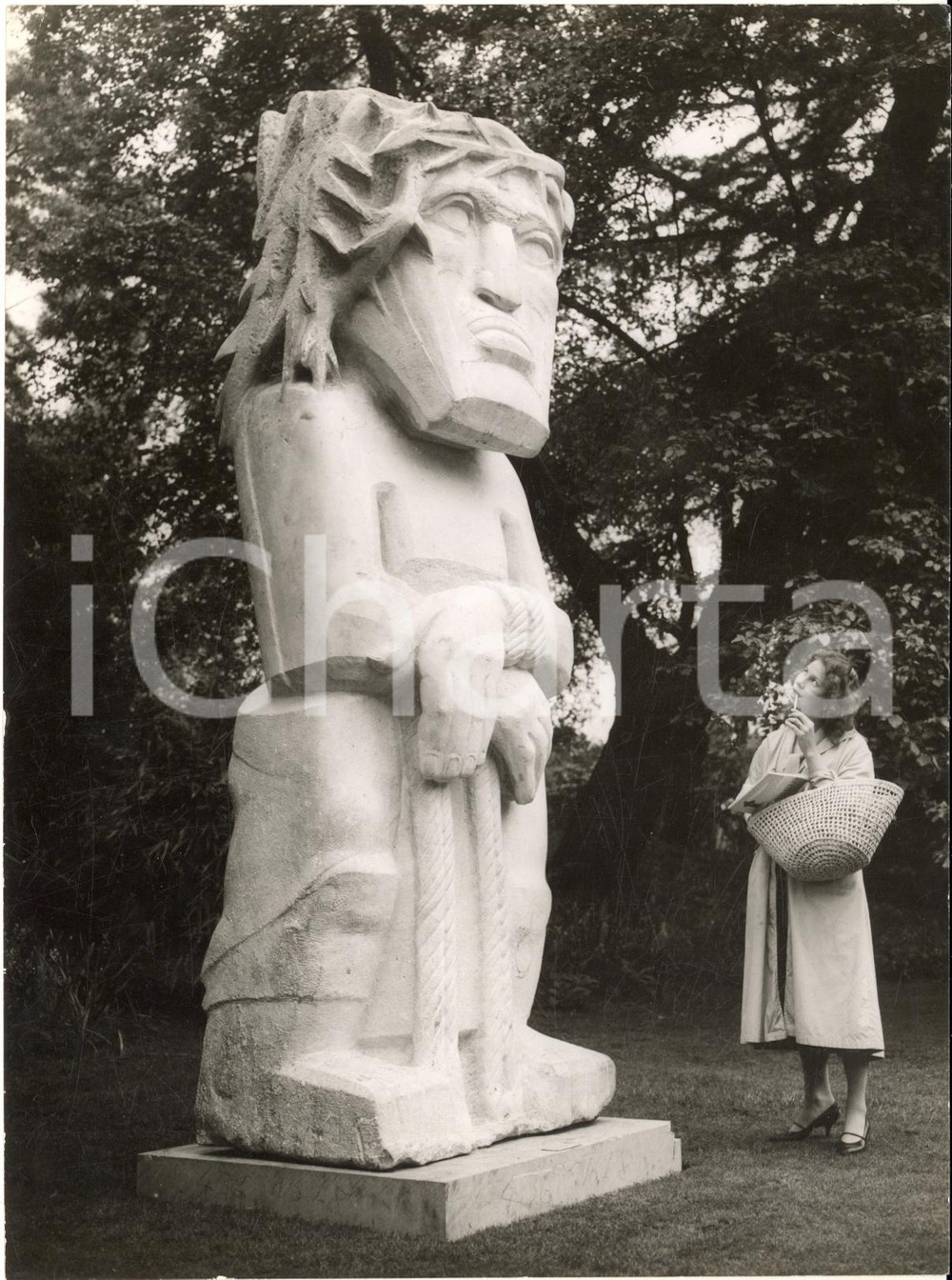 1960 LONDON Battersea Park Sculpture Exhibition - "Ecce Homo" by Jacob EPSTEIN