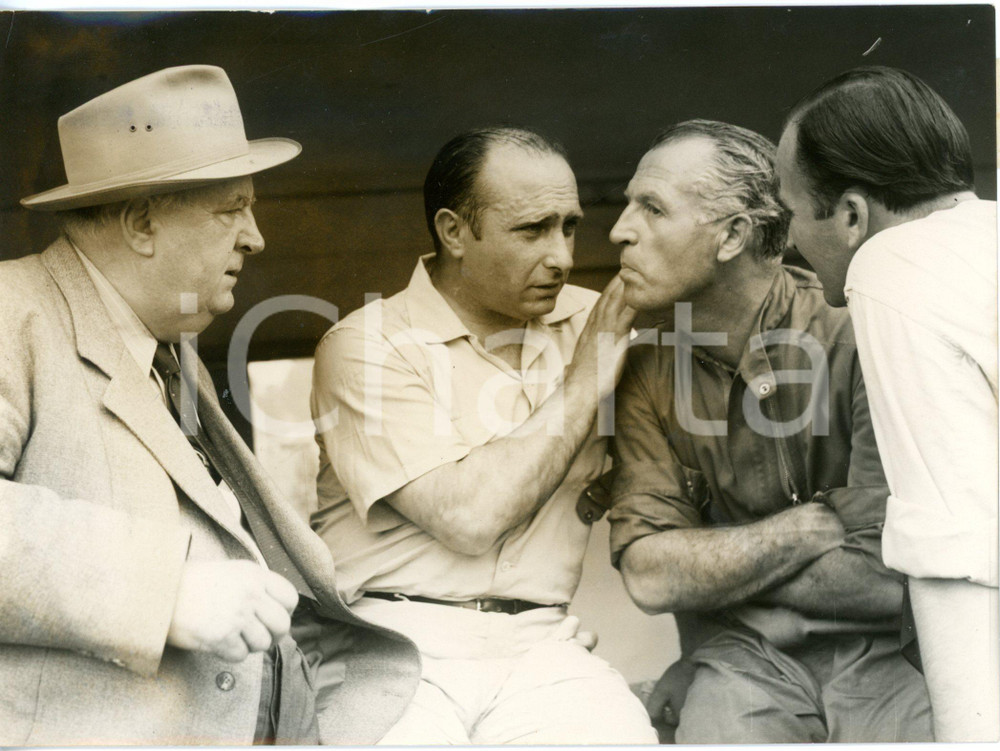 1954 AUTOMOBILISMO GP DI MONZA - Alfred NEUBAUER Juan Manuel FANGIO e Karl KLING
