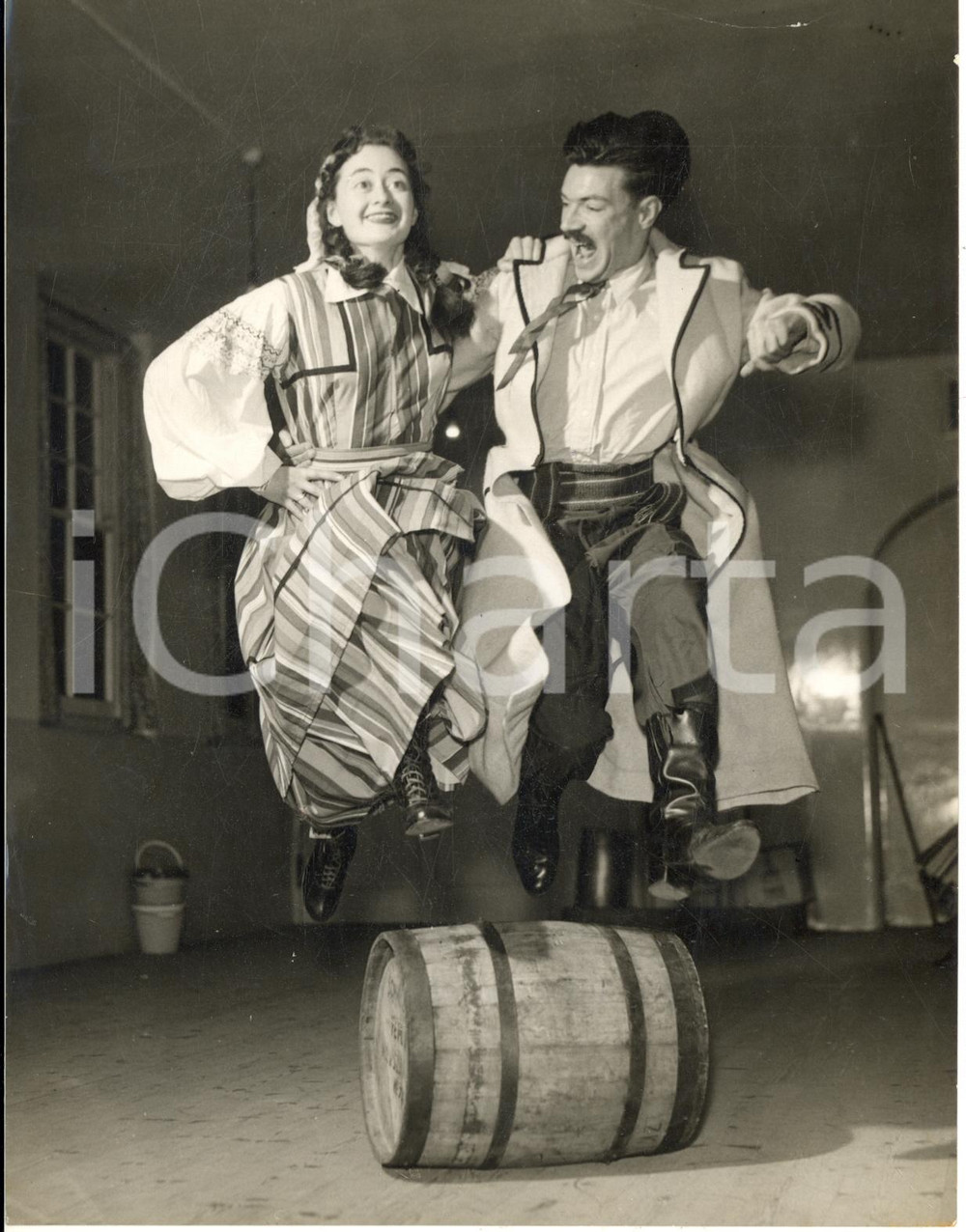 1957 LONDON Rehearsal for International Folk Dancing Festival - Polish dance