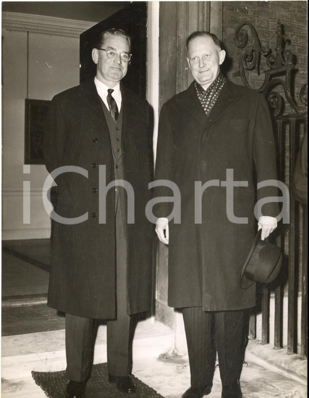 1959 LONDON Clarence Douglas DILLON John Hay WHITNEY leaving 10 Downing Street