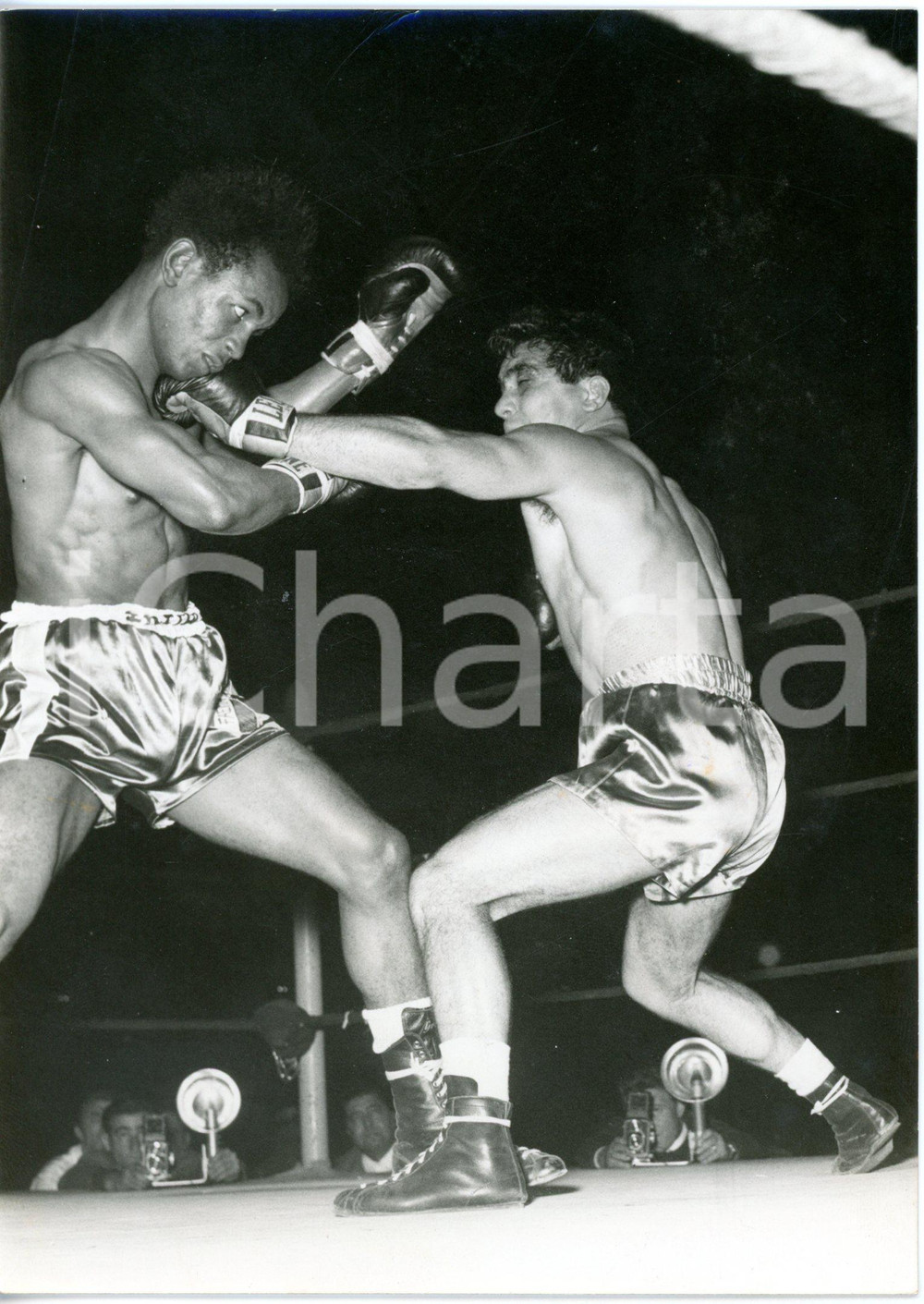 1956 MILANO Velodromo Vigorelli - BOXE - Duilio LOI vs Fernand NOLLET *Foto