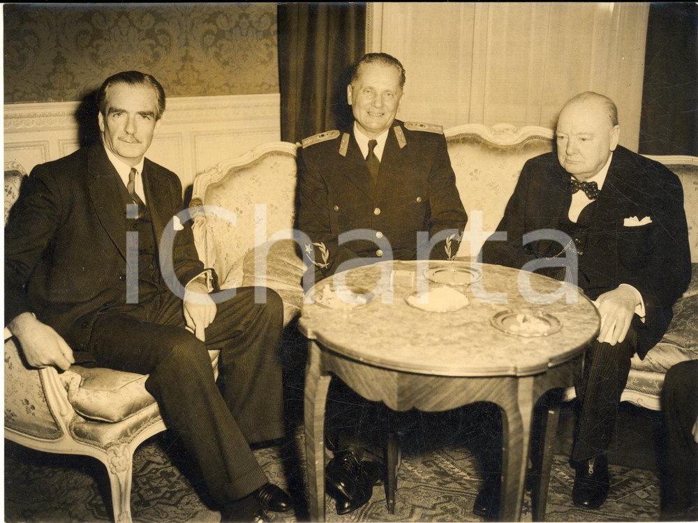 1953 LONDON Josip TITO Anthony EDEN Winston CHURCHILL at a luncheon *Photo 20x15
