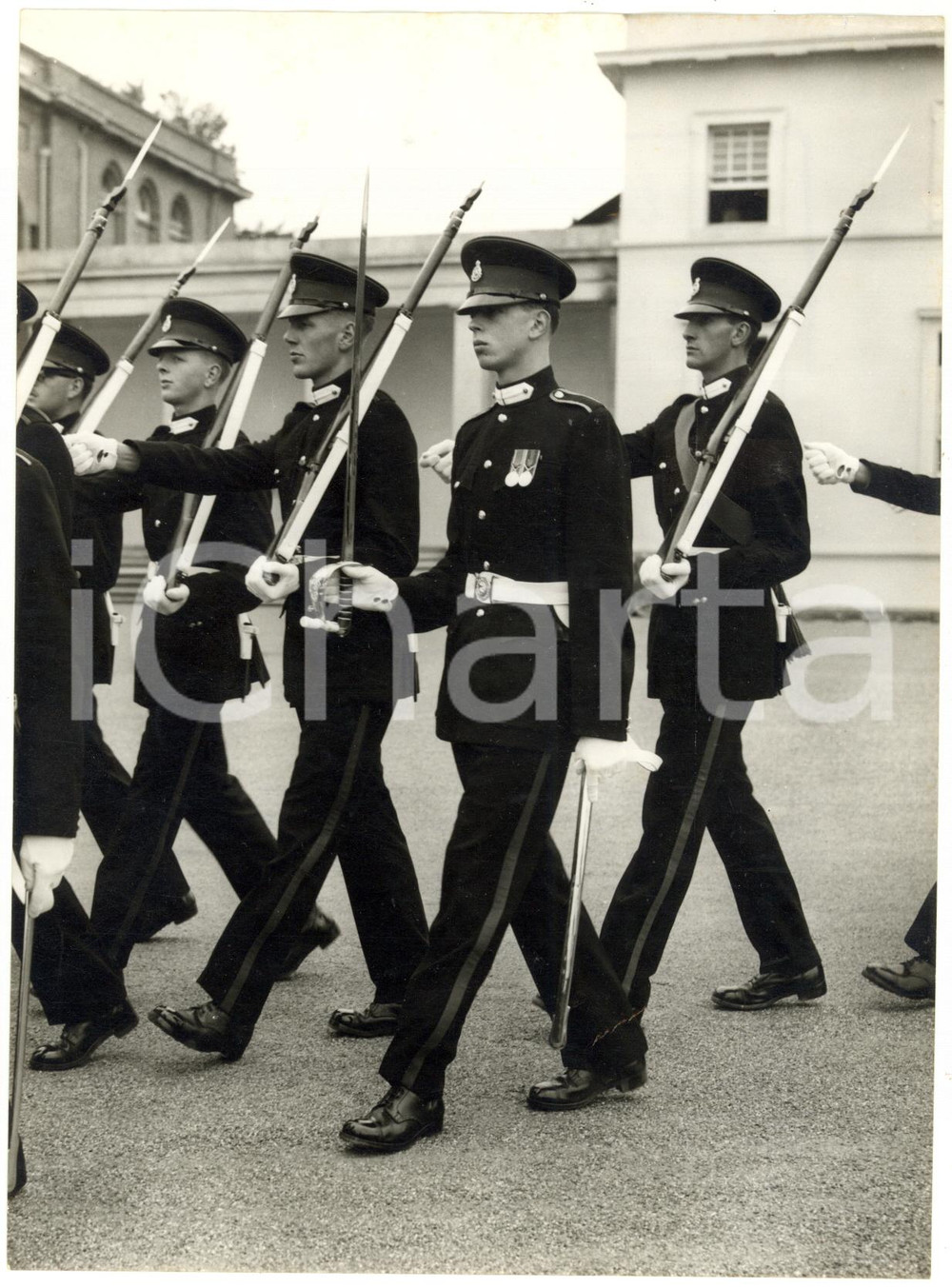 1955 SANDHURST ROYAL MILITARY ACADEMY Duke Edward of Kent in a parade rehearsal
