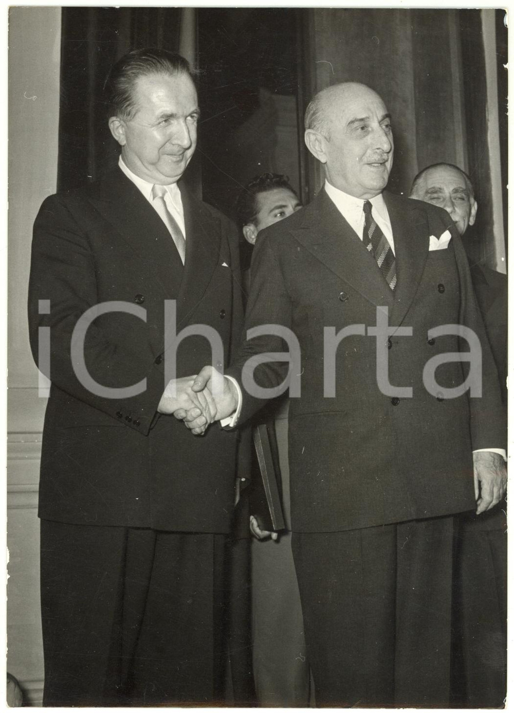 1953 ROMA Viminale - Giuseppe PELLA riceve Alexandros PAPAGOS *Foto 13x18 cm