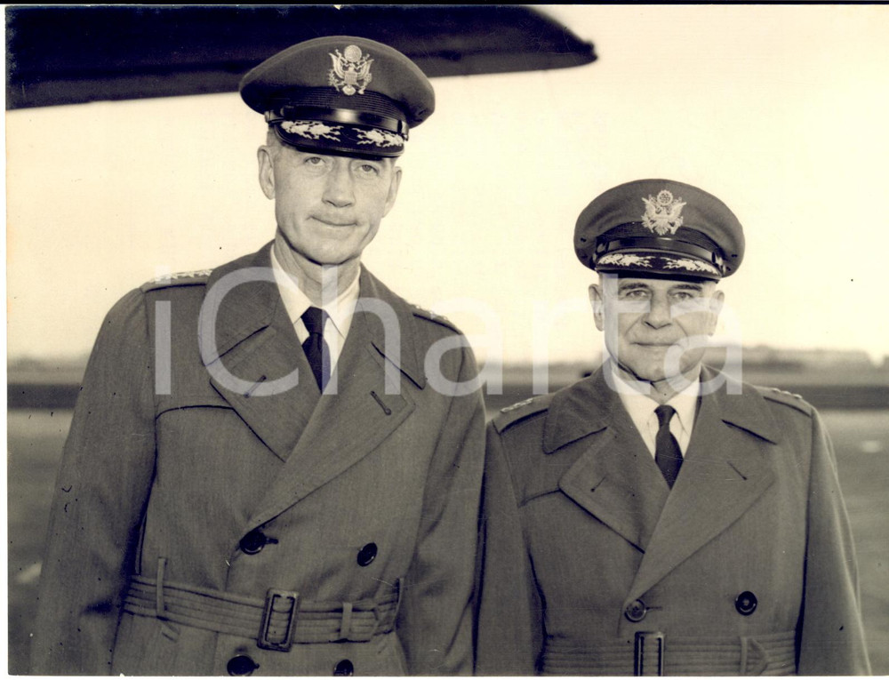 1957 LONDON Arrival of generals James DOOLITTLE and Earle E. PARTRIDGE for talks