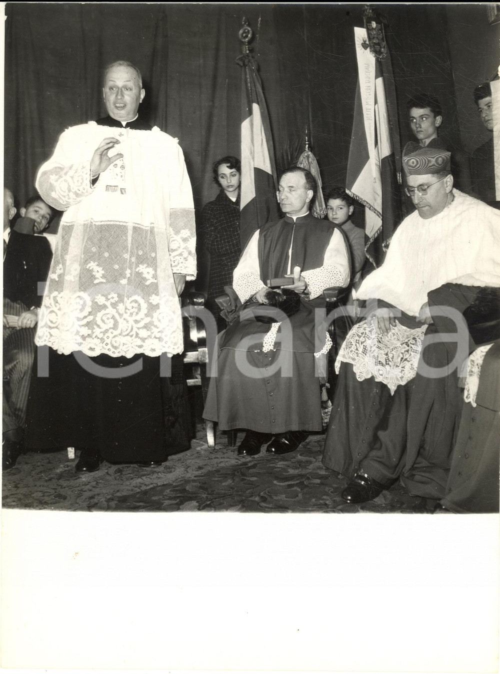 1955 GENOVA SAN SIRO Card. Giuseppe SIRI con nuovo prevosto Alfredo CAMBIASO (4)