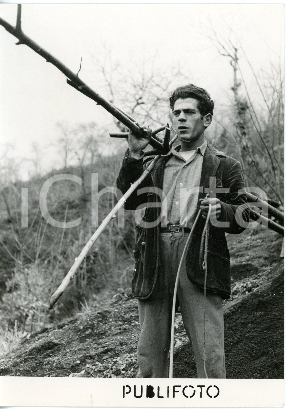 1954 MONTE SOMMA Boscaiolo assiste a un fenomeno vulcanico *Foto 13x18