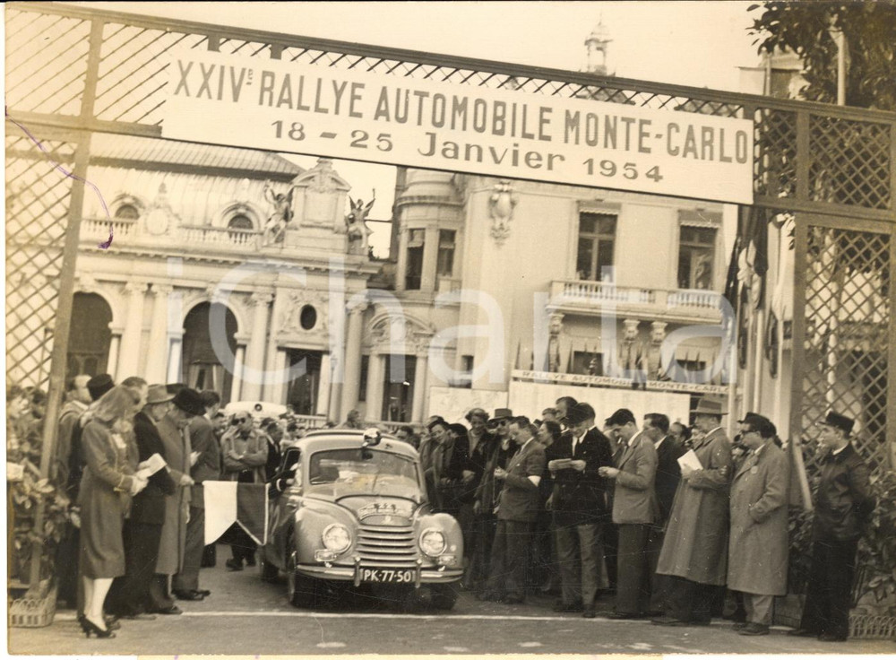 1954 AUTOMOBILISMO Rally MONTE CARLO - Partenza presso il Casino - Foto 18x13