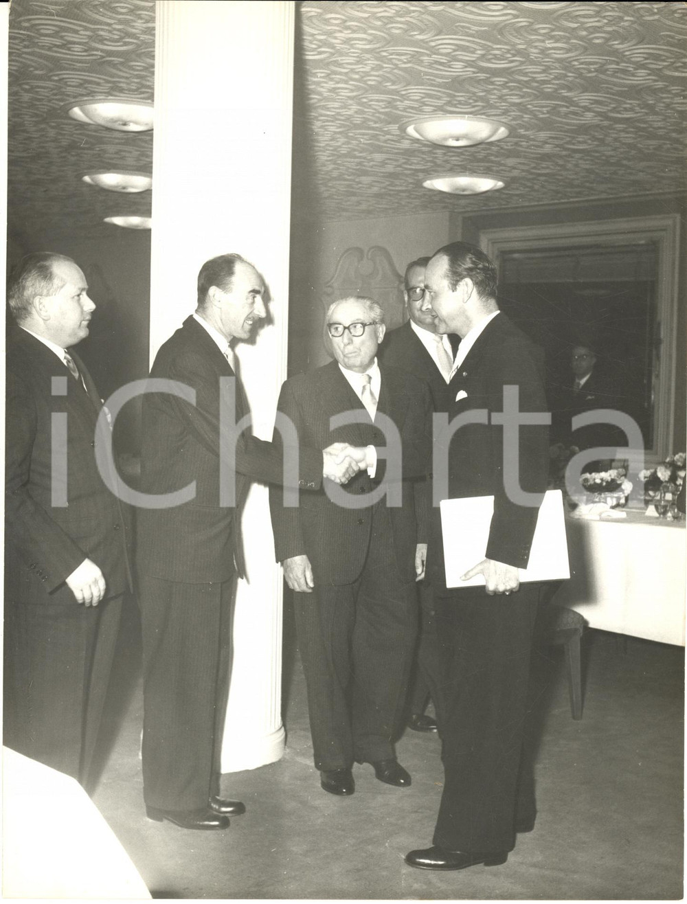 1958 GENOVA Visita ambasciatore di Germania Manfred KLAIBER - Foto 18x24