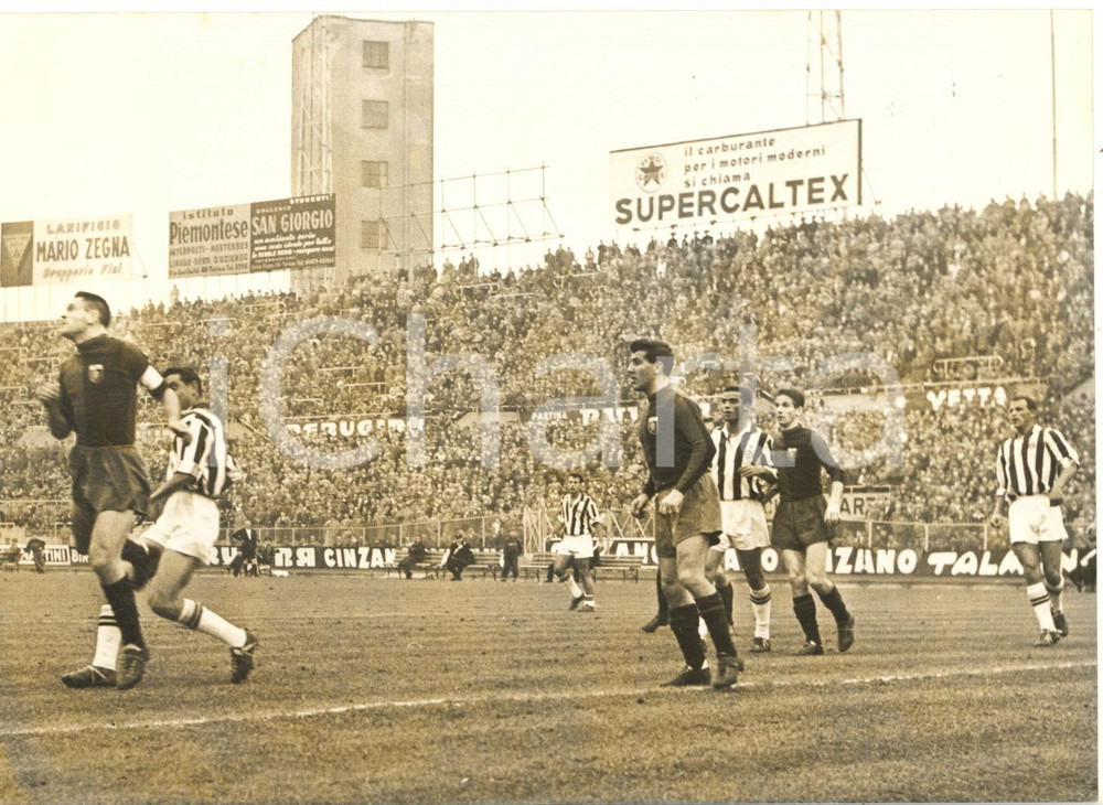 1959 CALCIO SERIE A JUVENTUS-GENOA 2-0 Tiro di Umberto COLOMBO - Foto 18x13